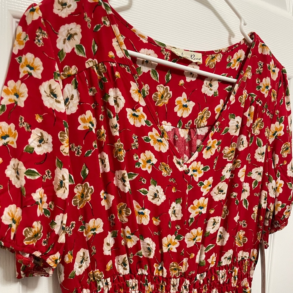 INDIGO ROSE red floral maxi dress